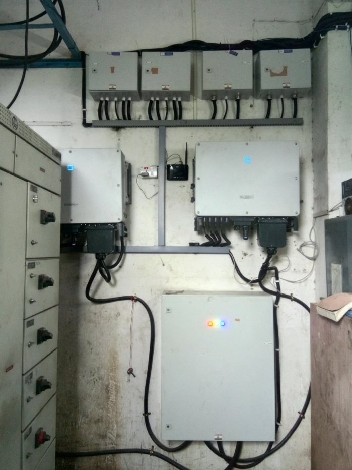 Inverter and electrical panel installation by Prayosha Solar